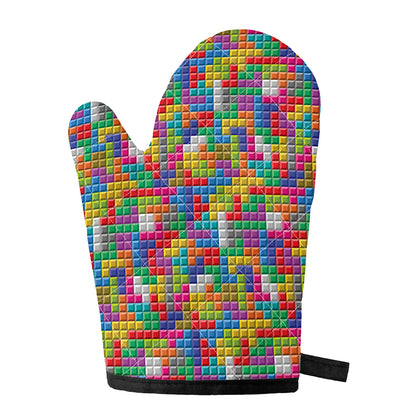 Colorful Brick Puzzle Game Pattern Print Single Oven Mitt