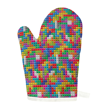 Colorful Brick Puzzle Game Pattern Print Single Oven Mitt