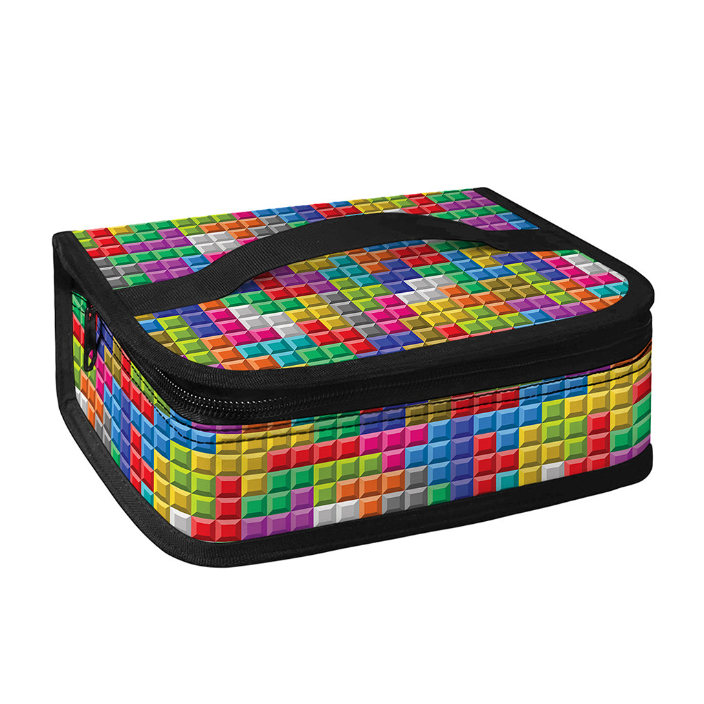 Colorful Brick Puzzle Game Pattern Print Small Lunch Bag