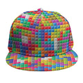Colorful Brick Puzzle Game Pattern Print Snapback Cap