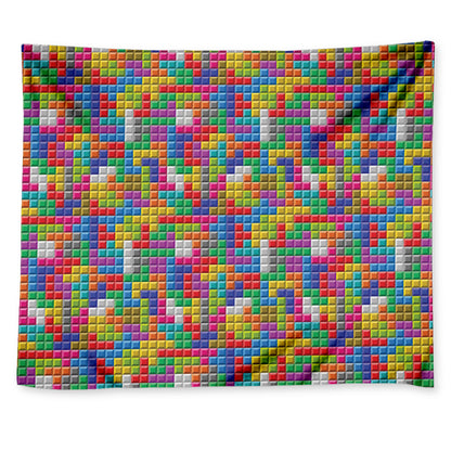 Colorful Brick Puzzle Game Pattern Print Tapestry