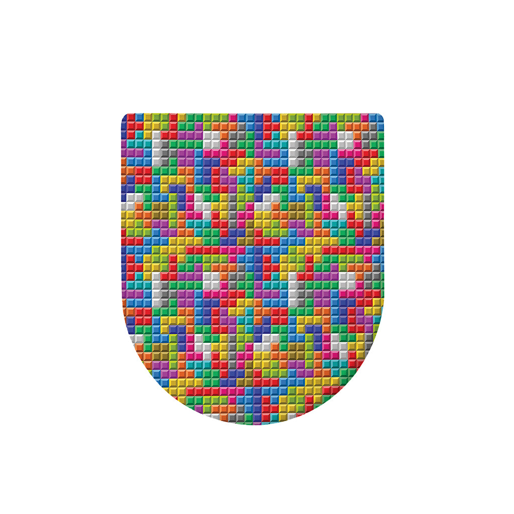 Colorful Brick Puzzle Game Pattern Print Toilet Lid Cover