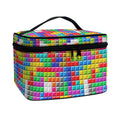 Colorful Brick Puzzle Game Pattern Print Travel Makeup Bag