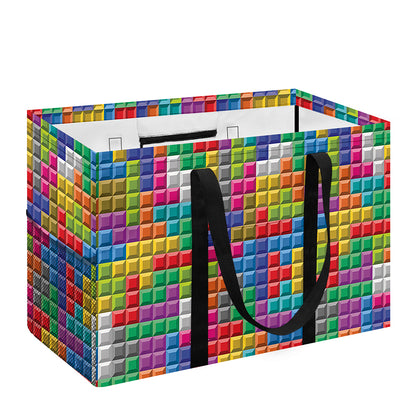 Colorful Brick Puzzle Game Pattern Print Utility Tote Bag