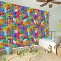Colorful Brick Puzzle Game Pattern Print Wall Sticker