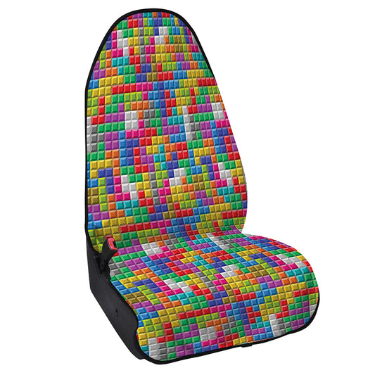 Colorful Brick Puzzle Game Pattern Print Waterproof Car Seat Cover