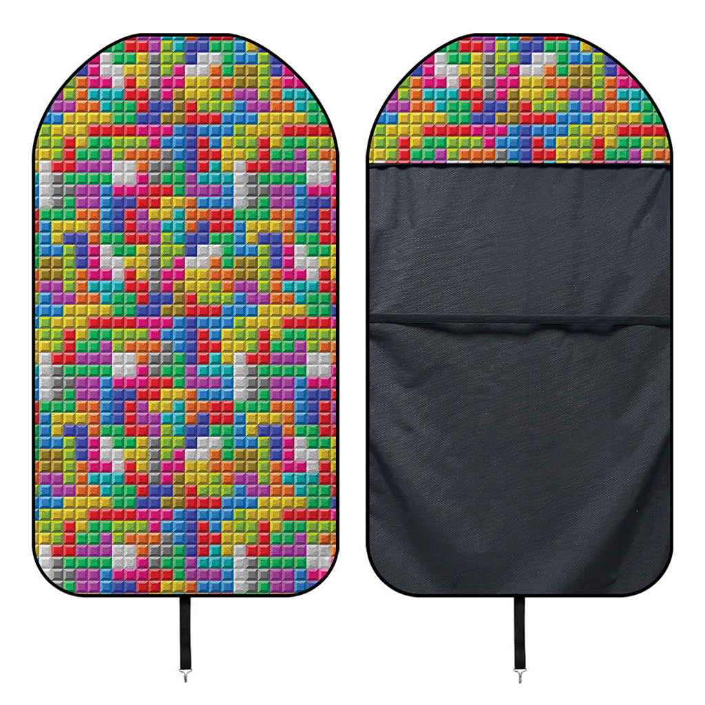 Colorful Brick Puzzle Game Pattern Print Waterproof Car Seat Cover