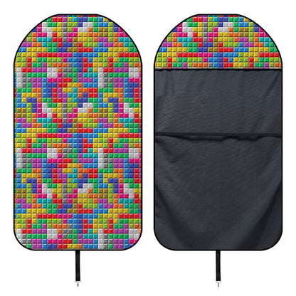 Colorful Brick Puzzle Game Pattern Print Waterproof Car Seat Cover