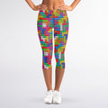 Colorful Brick Puzzle Game Pattern Print Women's Capri Leggings