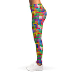 Colorful Brick Puzzle Game Pattern Print Women's Leggings
