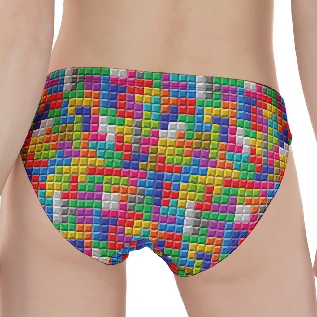 Colorful Brick Puzzle Game Pattern Print Women's Panties