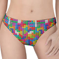 Colorful Brick Puzzle Game Pattern Print Women's Thong