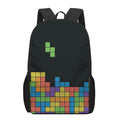 Colorful Brick Puzzle Video Game Print 17 Inch Backpack