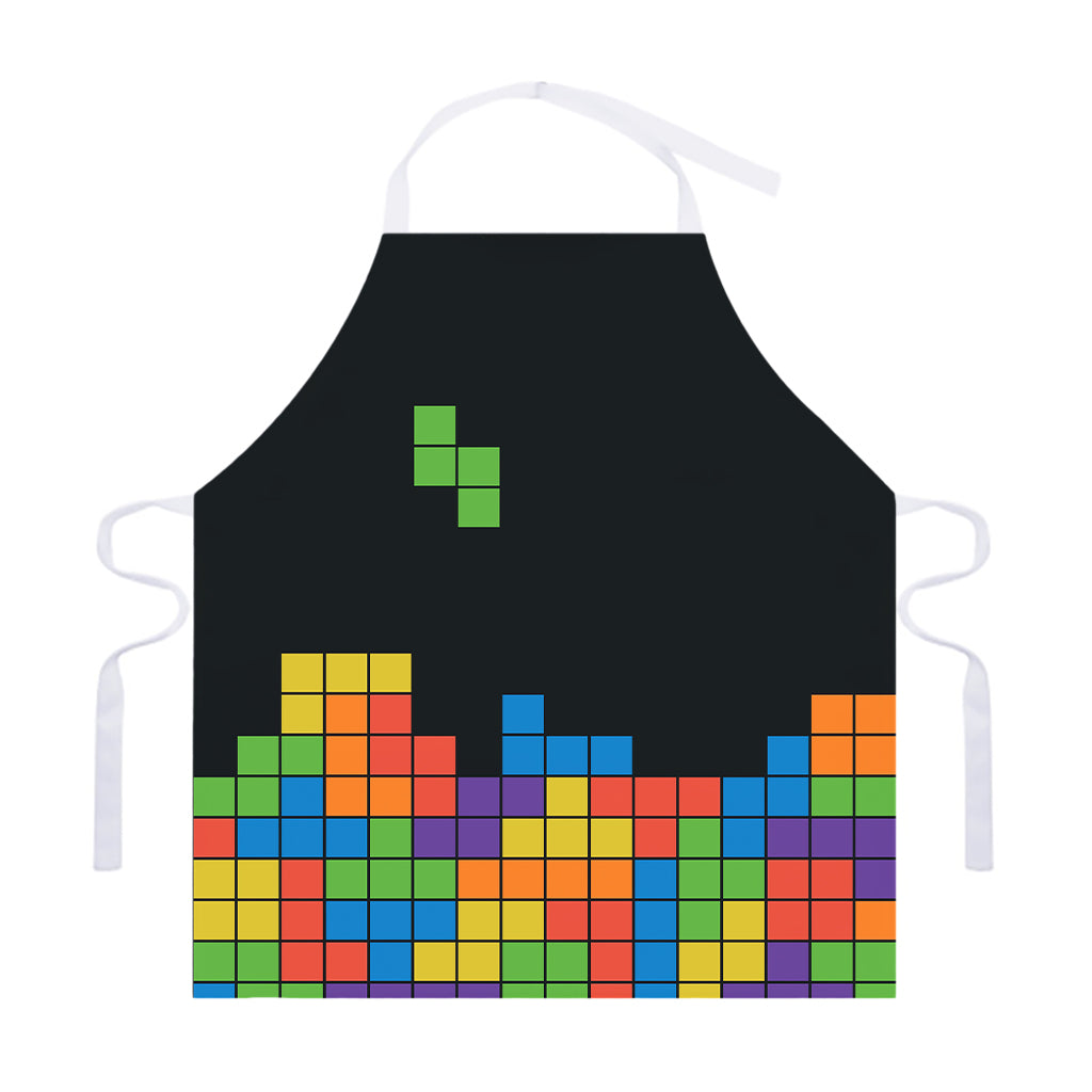 Colorful Brick Puzzle Video Game Print Adjustable Apron