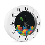 Colorful Brick Puzzle Video Game Print Alarm Clock