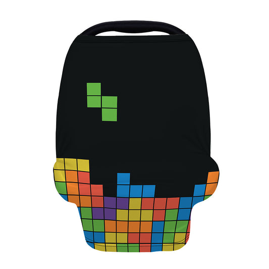 Colorful Brick Puzzle Video Game Print Baby Seat Cover