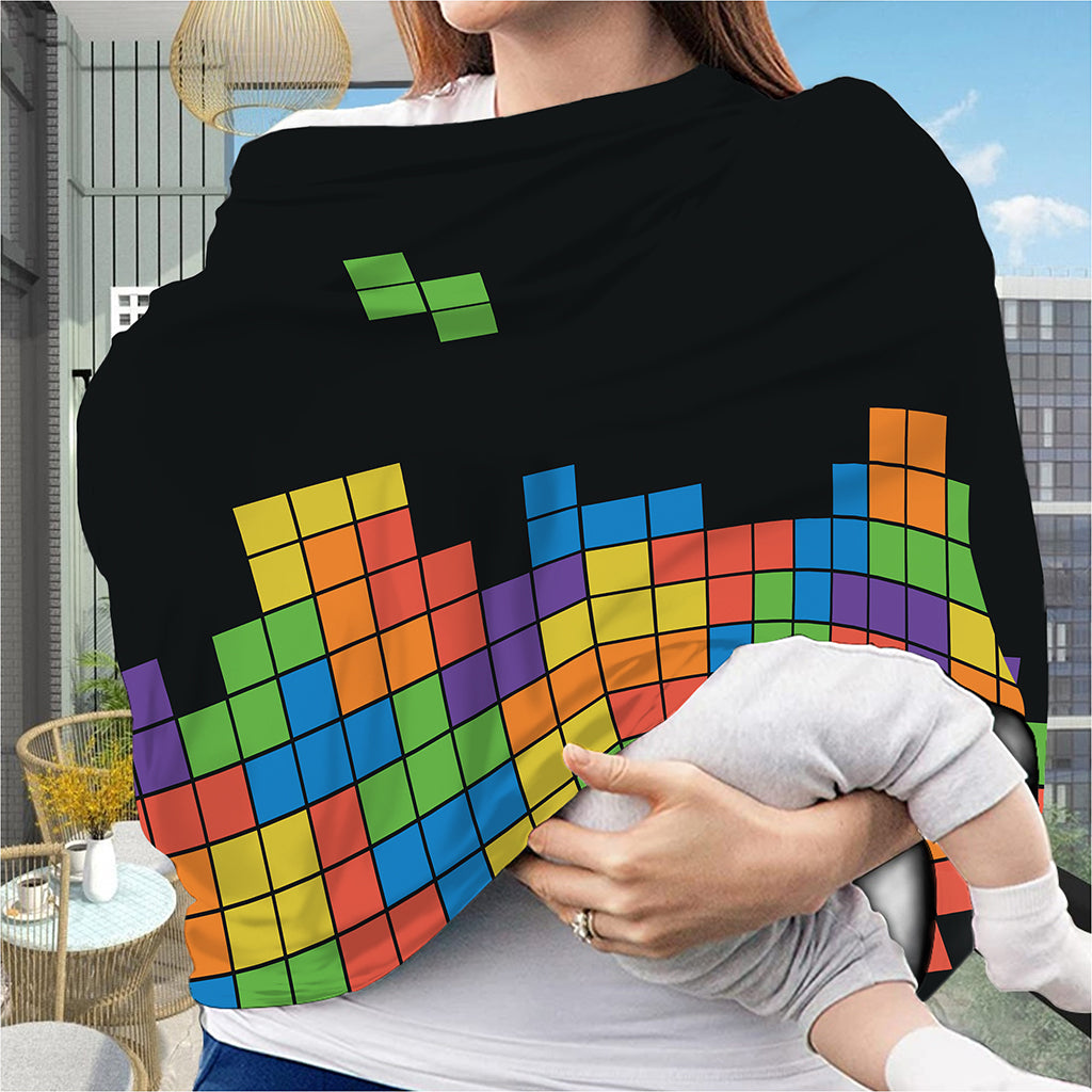 Colorful Brick Puzzle Video Game Print Baby Seat Cover