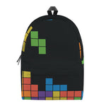 Colorful Brick Puzzle Video Game Print Backpack