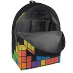 Colorful Brick Puzzle Video Game Print Backpack