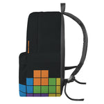 Colorful Brick Puzzle Video Game Print Backpack