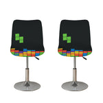 Colorful Brick Puzzle Video Game Print Bar Stool Covers