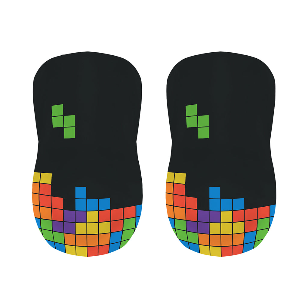 Colorful Brick Puzzle Video Game Print Bar Stool Covers