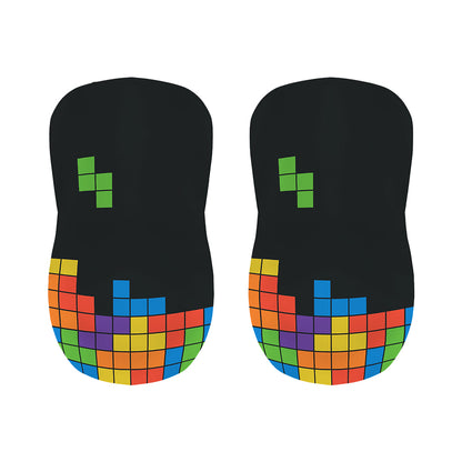 Colorful Brick Puzzle Video Game Print Bar Stool Covers