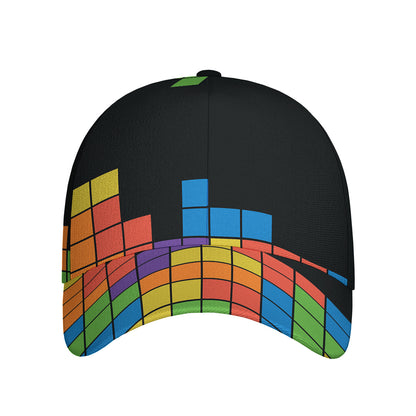 Colorful Brick Puzzle Video Game Print Baseball Cap