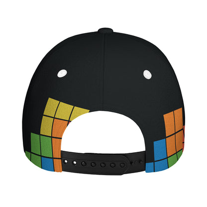 Colorful Brick Puzzle Video Game Print Baseball Cap
