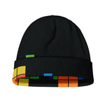 Colorful Brick Puzzle Video Game Print Beanie