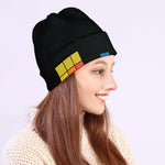 Colorful Brick Puzzle Video Game Print Beanie