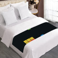Colorful Brick Puzzle Video Game Print Bed Runner