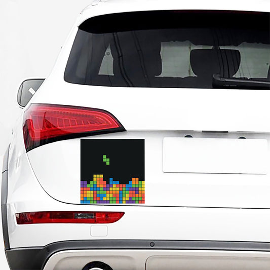 Colorful Brick Puzzle Video Game Print Car Sticker