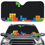 Colorful Brick Puzzle Video Game Print Car Windshield Sun Shade