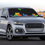 Colorful Brick Puzzle Video Game Print Car Windshield Sun Shade