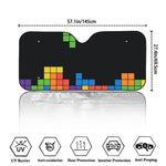 Colorful Brick Puzzle Video Game Print Car Windshield Sun Shade