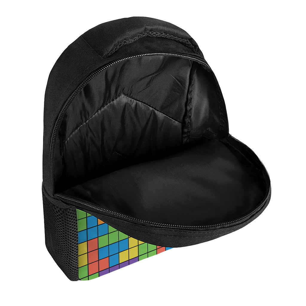 Colorful Brick Puzzle Video Game Print Casual Backpack