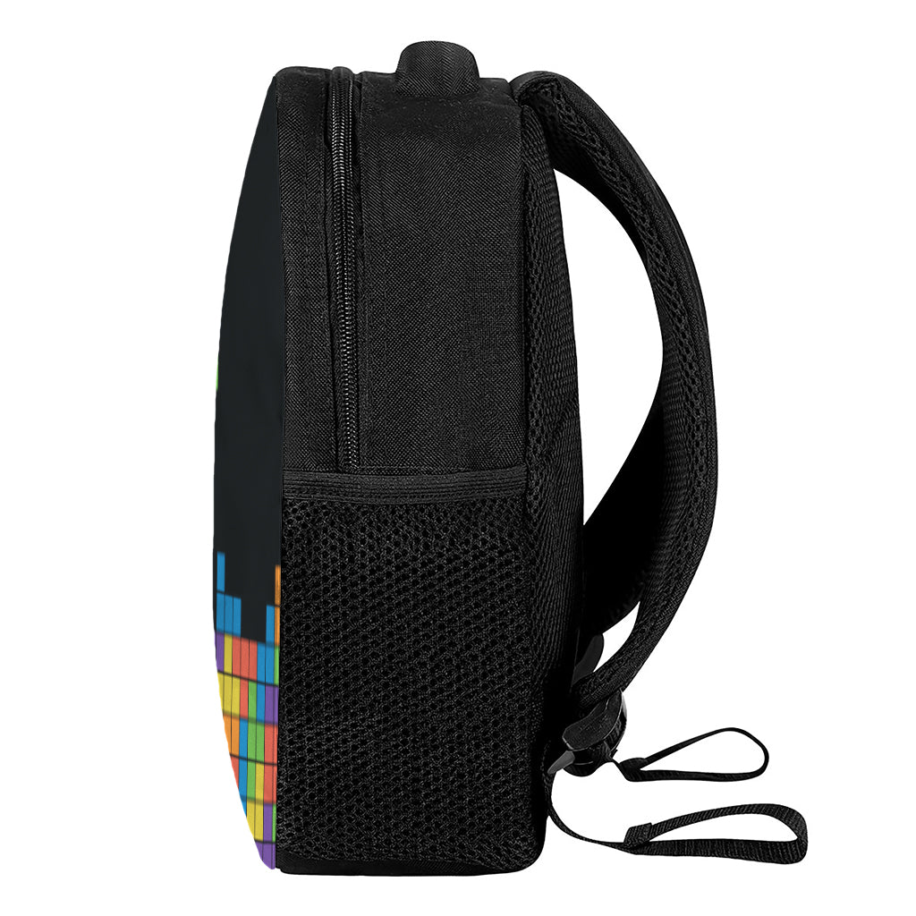 Colorful Brick Puzzle Video Game Print Casual Backpack