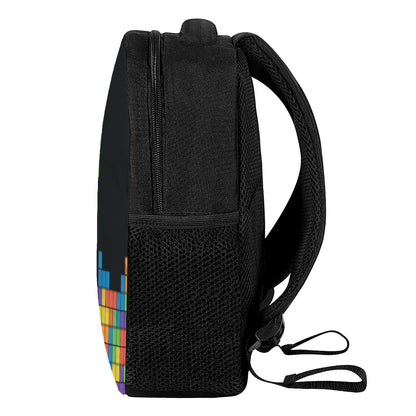 Colorful Brick Puzzle Video Game Print Casual Backpack