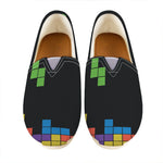 Colorful Brick Puzzle Video Game Print Casual Shoes