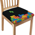 Colorful Brick Puzzle Video Game Print Chair Cushion Cover