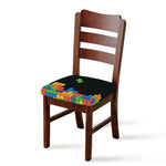Colorful Brick Puzzle Video Game Print Chair Cushion Cover