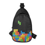 Colorful Brick Puzzle Video Game Print Chest Bag