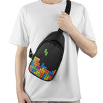 Colorful Brick Puzzle Video Game Print Chest Bag