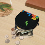 Colorful Brick Puzzle Video Game Print Coin Purse