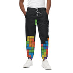 Colorful Brick Puzzle Video Game Print Cotton Pants