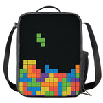 Colorful Brick Puzzle Video Game Print Crossbody Lunch Bag