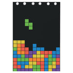 Colorful Brick Puzzle Video Game Print Curtain