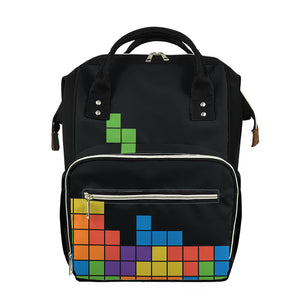 Colorful Brick Puzzle Video Game Print Diaper Bag