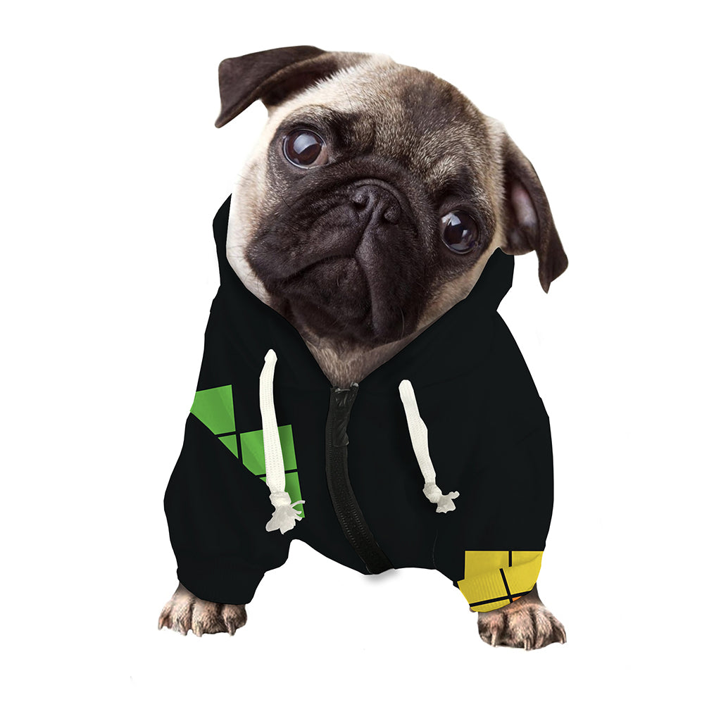 Colorful Brick Puzzle Video Game Print Dog Zip Up Hoodie